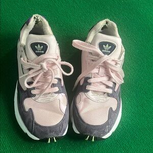 Adidas Pink and Gray Lace-Up Sneakers